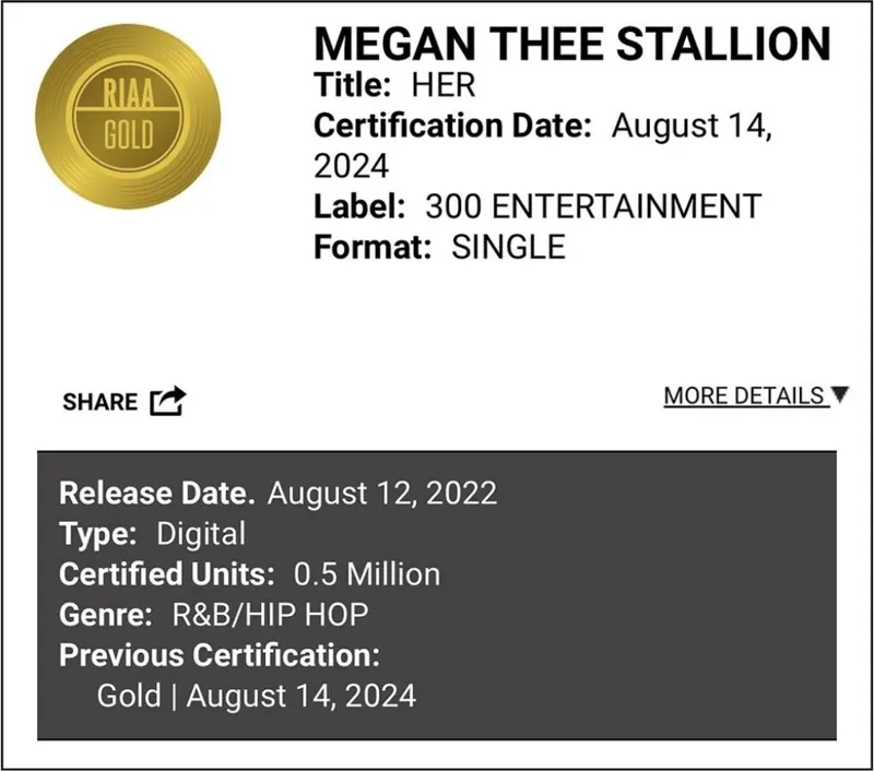 RIAA certification 2